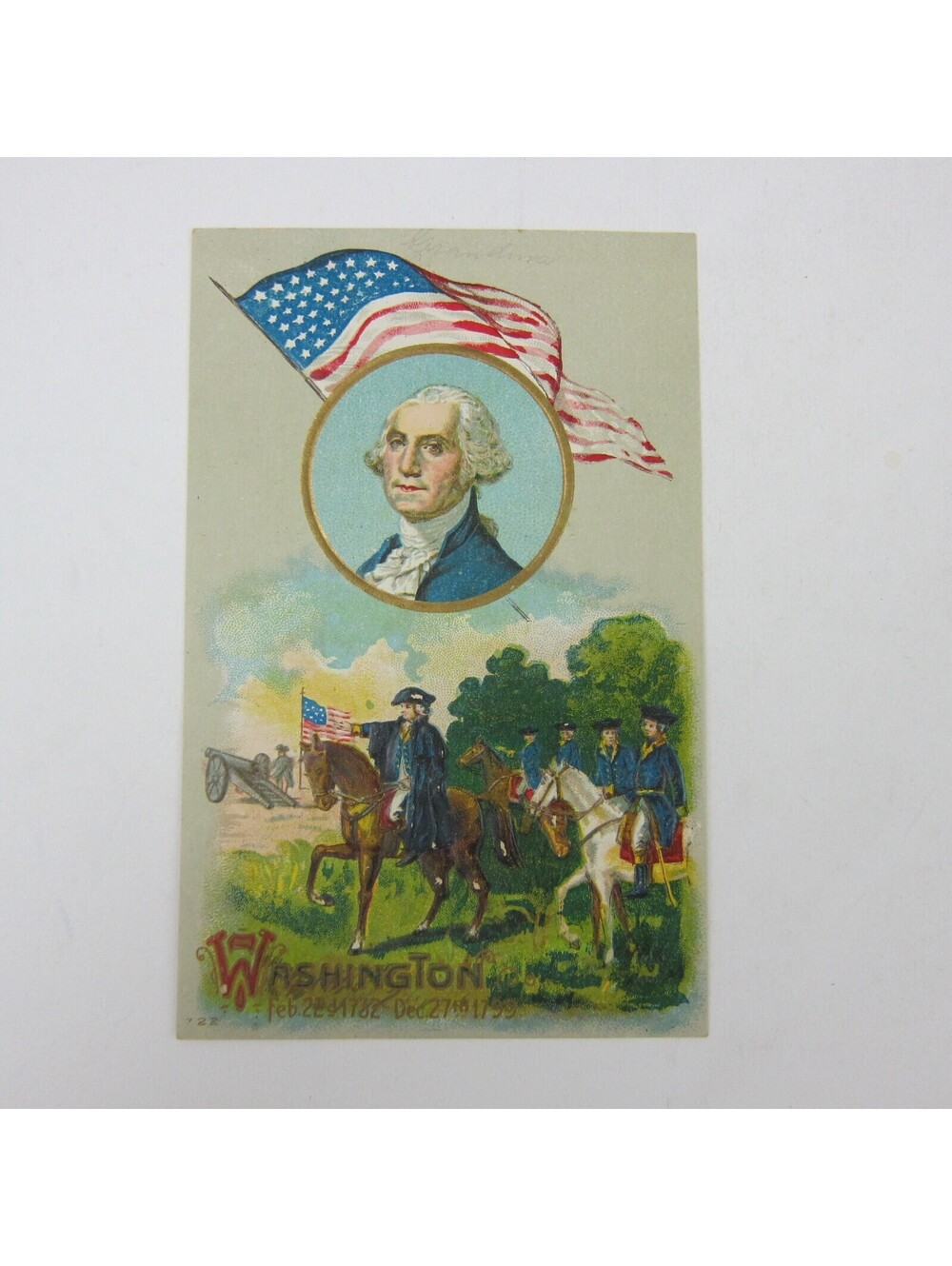 Postcard George Washington USA Military Political Patriotic Embossed Antique